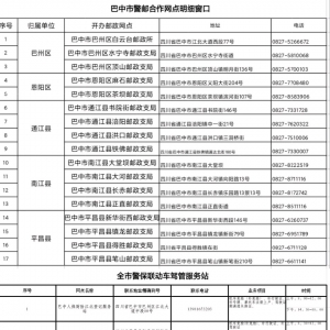 警邮合作网点、机动车登记服务站……巴中公安交警公布各项业务办理流程 ...