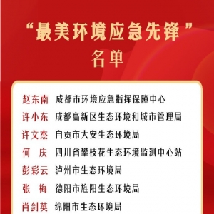 点赞！巴中一人上榜四川省“最美环境应急先锋”名单
