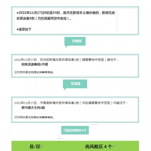 11月17日，我市新增无症状感染者3例（均在隔离管控中发现）