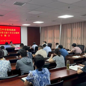巴中市委统战部召开专题会传达学习市委五届十次全会精神